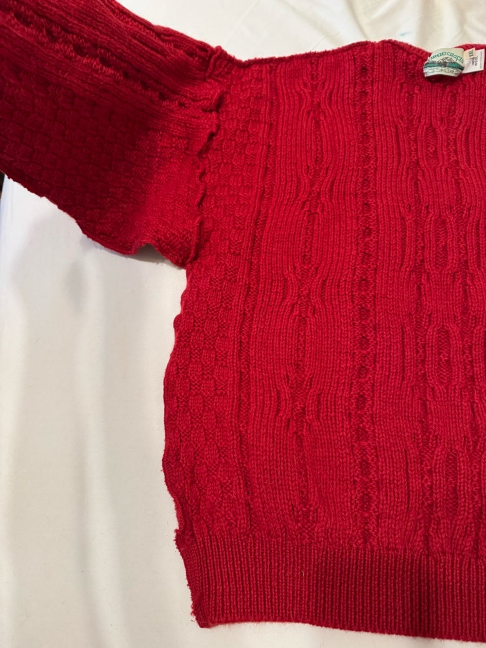 Aran Crafts Vibrant Red Crewneck Sweater - Picture 12 of 14